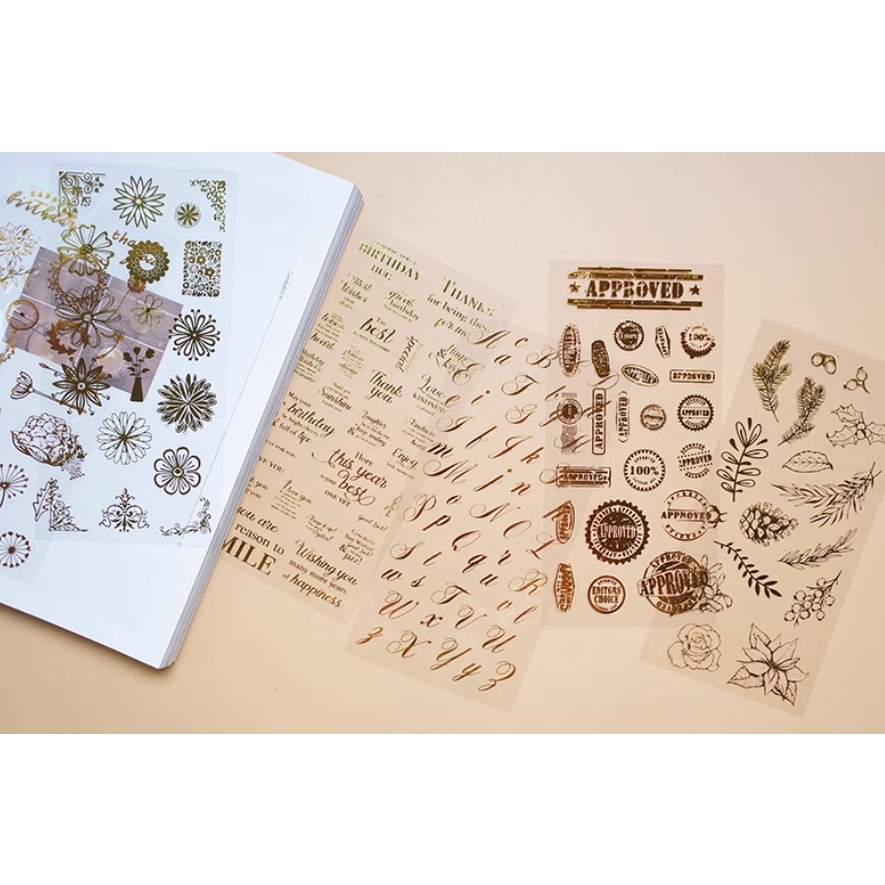 Sticker nhũ vàng - 6 mẫu