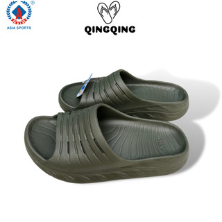 Dép quai ngang đế cao,dép đúc ASIA màu xanh rêu siêu nhẹ- Hàng chính hãng- DME367