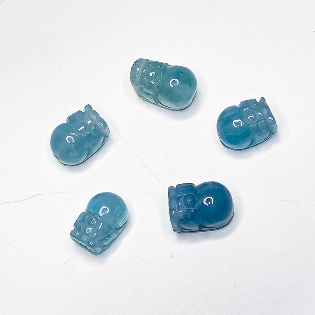 Tỳ hưu aquamarine xỏ vòng tay UPCARA