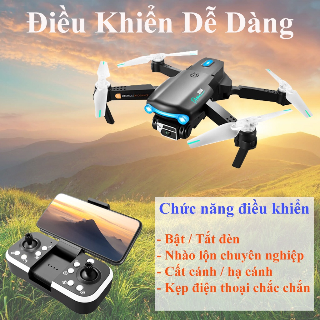 máy bay điều khiển từ xa có camera S98 - cảm biến 4 chiều tránh vật cản, Flycam camera HD quay phim chụp ảnh trên không | BigBuy360 - bigbuy360.vn