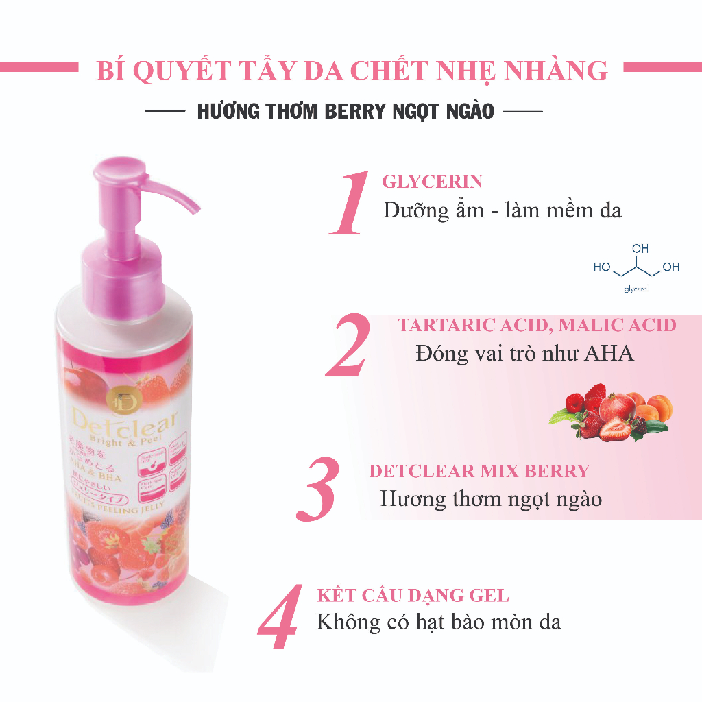 Gel Tẩy Tế Bào Chết Meishoku Detclear AHA & BHA Sáng Da & Mờ Thâm 180ml