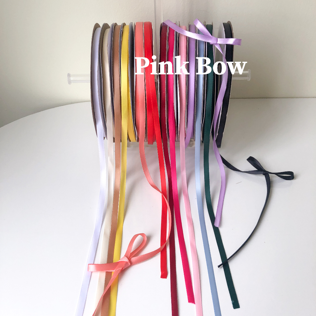 Dây ruy băng trơn 0,6cm dùng để Gói hộp quà/Buộc tóc/Dây treo trang trí tiệc tùng đủ màu sắc Pastel Hàn Quốc