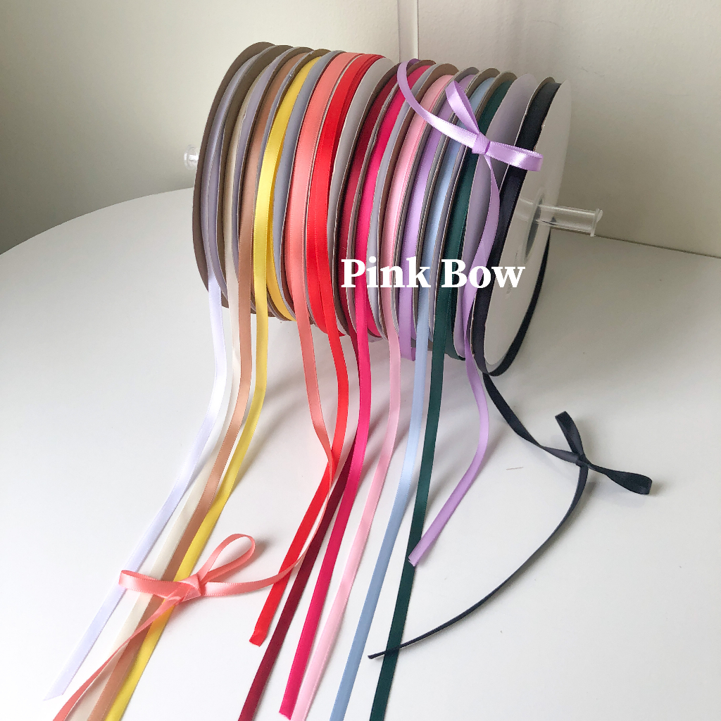 Dây ruy băng trơn 0,6cm dùng để Gói hộp quà/Buộc tóc/Dây treo trang trí tiệc tùng đủ màu sắc Pastel Hàn Quốc