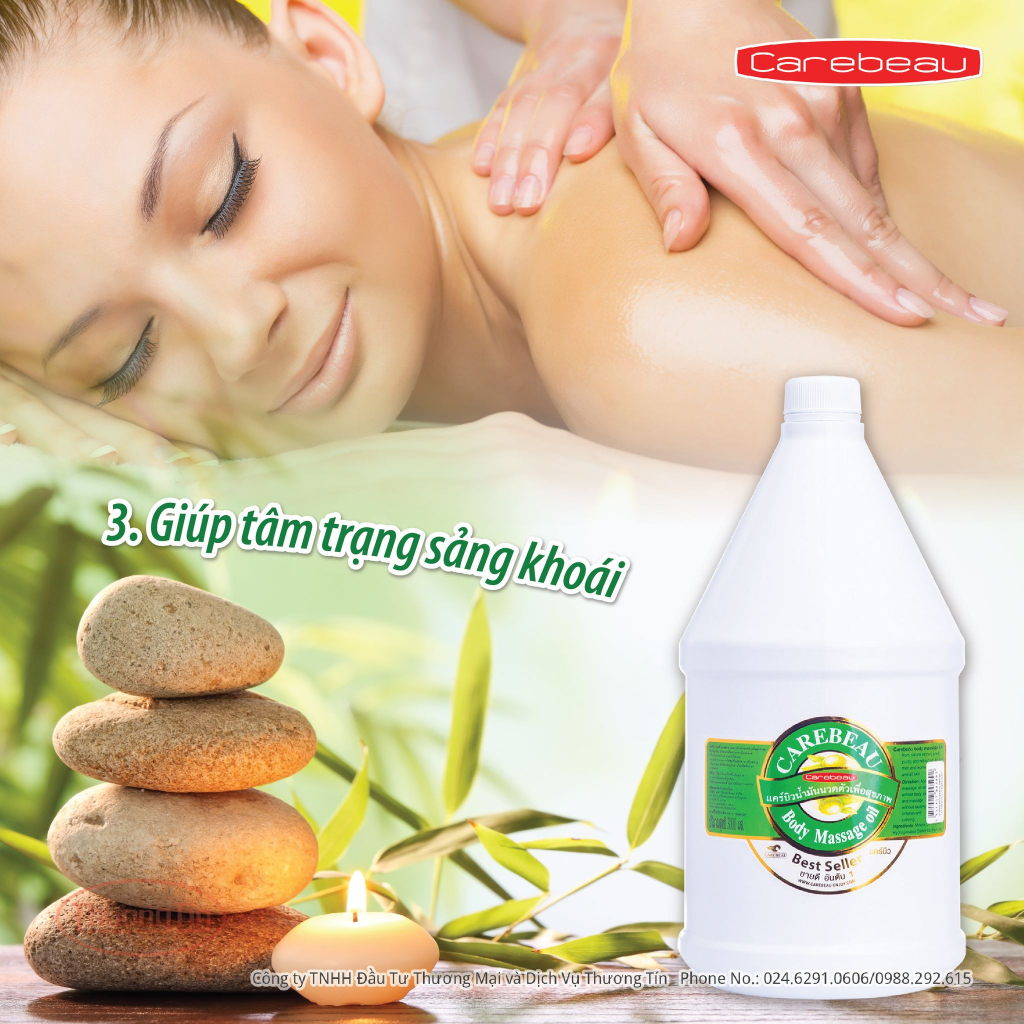 Dầu Massage Carebeau chăm sóc da tinh dầu hoa lan Rachavadee 1000ml