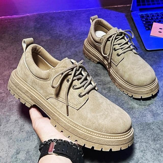 Giày boot nam cổ thấp màu cát retro gn438