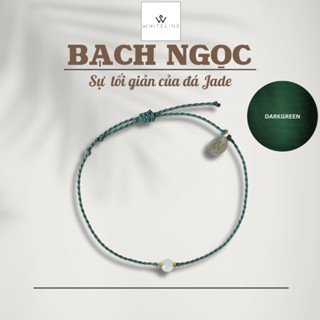 [Whiteline] Vòng tay Bạch Ngọc - Jade màu DarkGreen (có size vòng Chân)