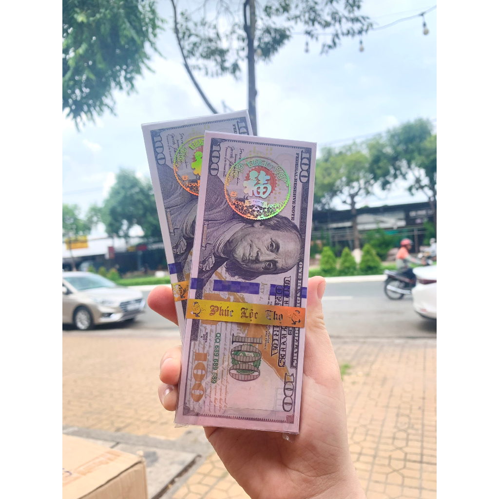 Tiền đô la âm phủ 200 tờ mệnh giá 50k, 100k, 200k, 500k hàng mã đóng hộp nhãn vàng cao cấp