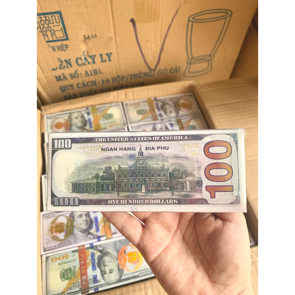 Tiền đô la âm phủ 200 tờ mệnh giá 50k, 100k, 200k, 500k hàng mã đóng hộp nhãn vàng cao cấp