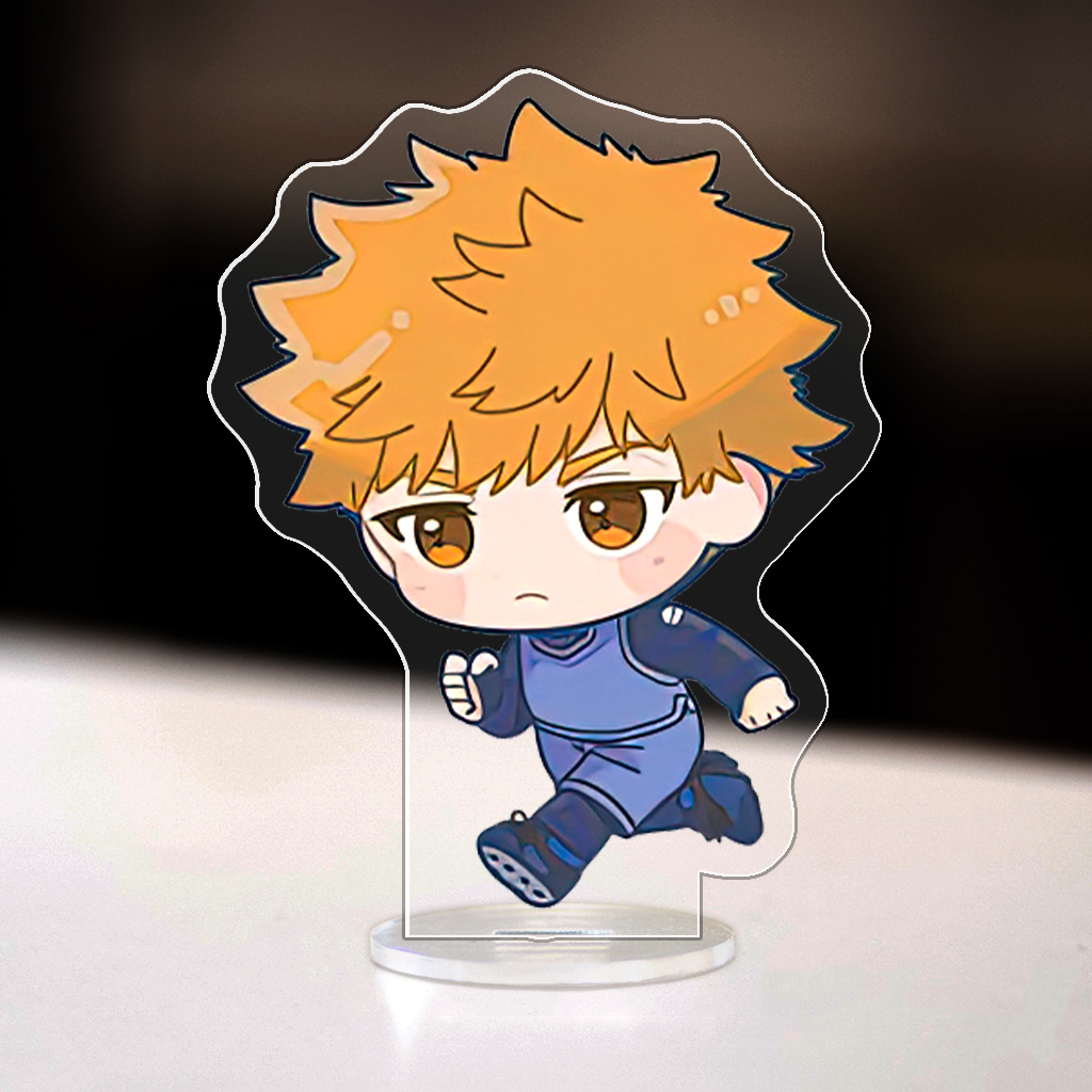 Mô hình đứng standee bằng arcrylic Blue Lock Chigiri Isagi Bachira Yoichi Anime Chibi decor góc học tập để bàn cao 8cm