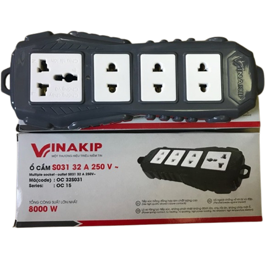Ổ cắm không dây vinakip siêu chịu tải 8000W- S031 32A 250V
