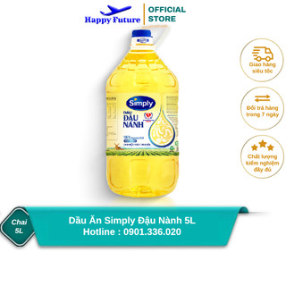 [Chai 5L] Dầu ăn Simply đậu nành 5L - Dầu ăn chất lượng