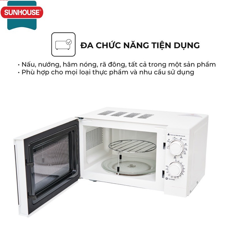 Lò vi sóng 20L SUNHOUSE SHD4820 - Bảo hành chính hãng 12 tháng