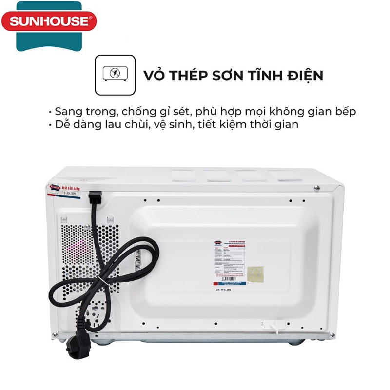 Lò vi sóng 20L SUNHOUSE SHD4820 - Bảo hành chính hãng 12 tháng