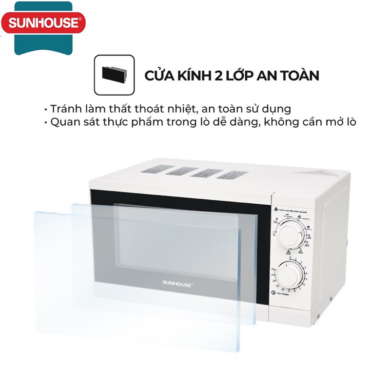 Lò vi sóng 20L SUNHOUSE SHD4820 - Bảo hành chính hãng 12 tháng