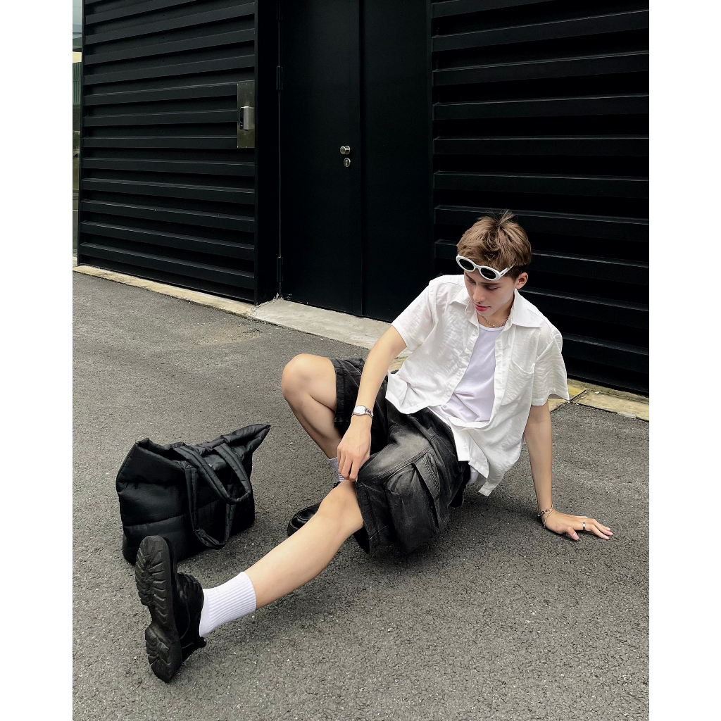 Bad Choices | Quần Shorts Jean túi hộp WASH màu form Unisex