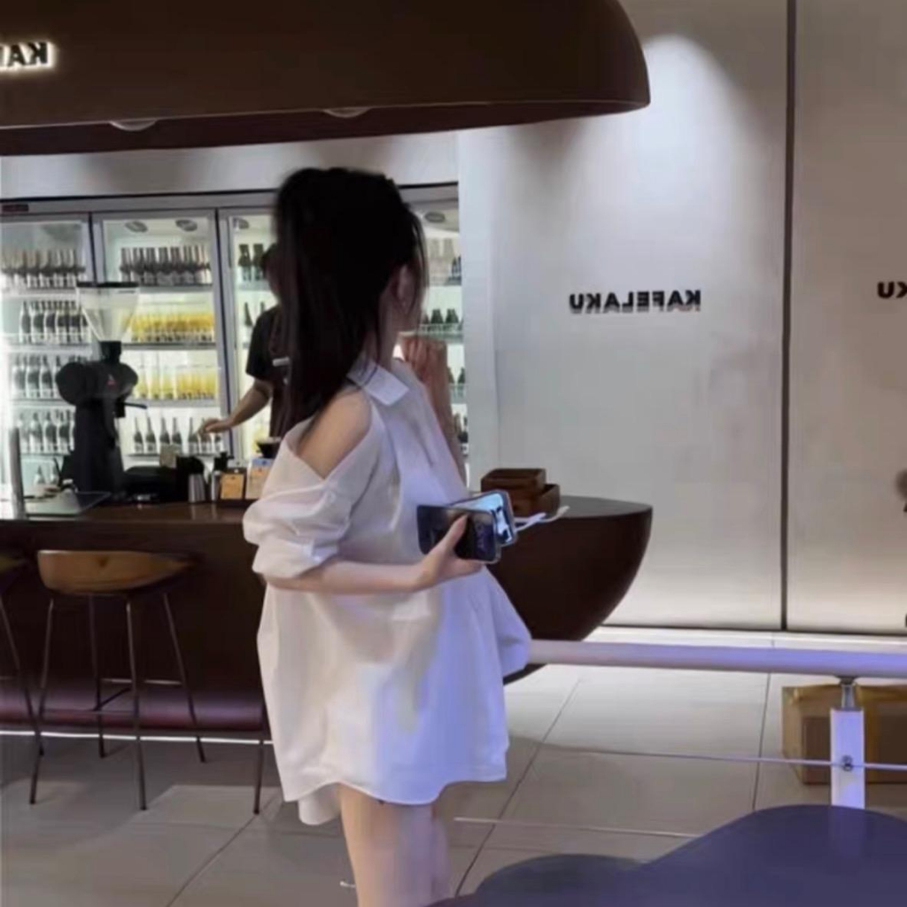 Sơ mi khoét vai form rộnggg - A37