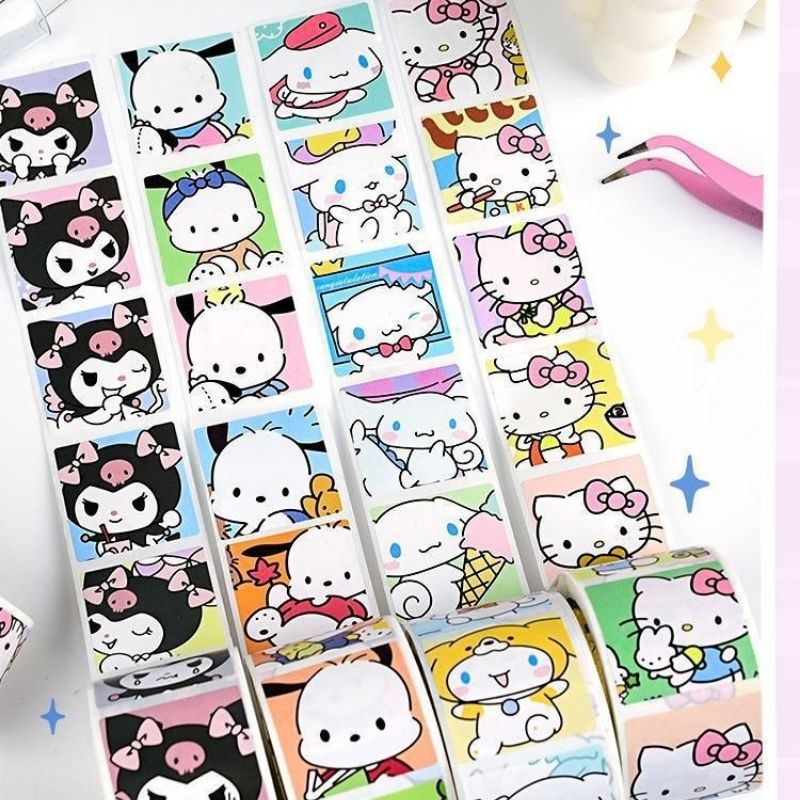 Cuộn sticker sanrio cute 200 tem