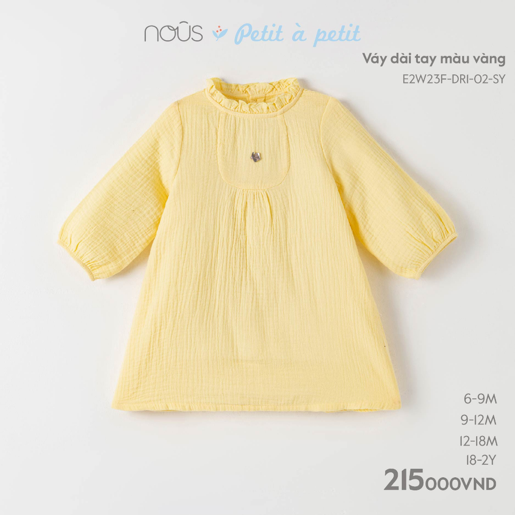 Váy Dài Tay Nous Premium 2023 Xinh Xắn Cho Bé