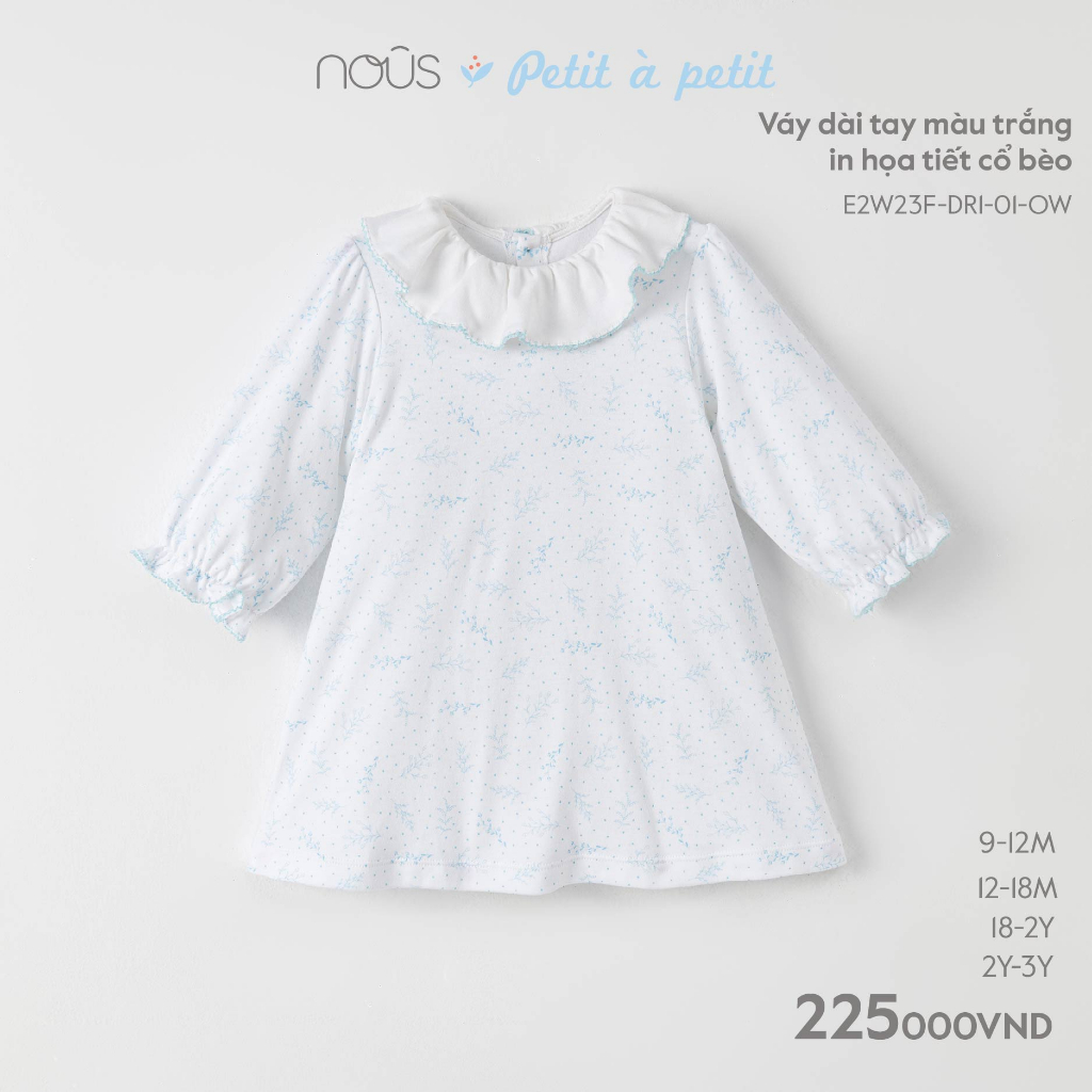 Váy Dài Tay Nous Premium 2023 Xinh Xắn Cho Bé