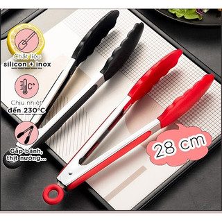 Kẹp gắp thức ăn, bánh silicon chịu nhiệt 28 cm-giao màu ngẫu nhiên