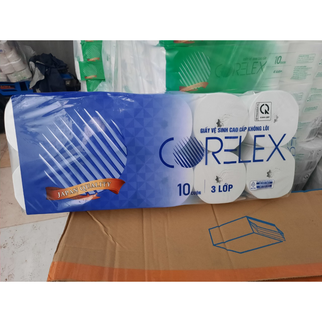 Giấy Vệ Sinh Tái Chế Corelex 10 cuộn Không Lõi - An Toàn_Mềm Mại_Thân Thiện Môi Trường