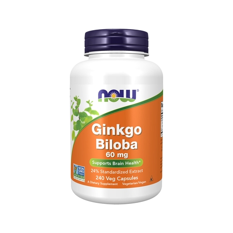 Viên uống NOW Ginkgo Biloba 60 mg 240 (viên) nhập khẩu Mỹ - Gymstore
