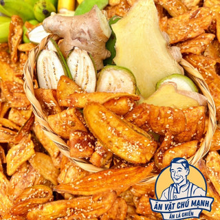 Chuối sấy giòn mè gừng