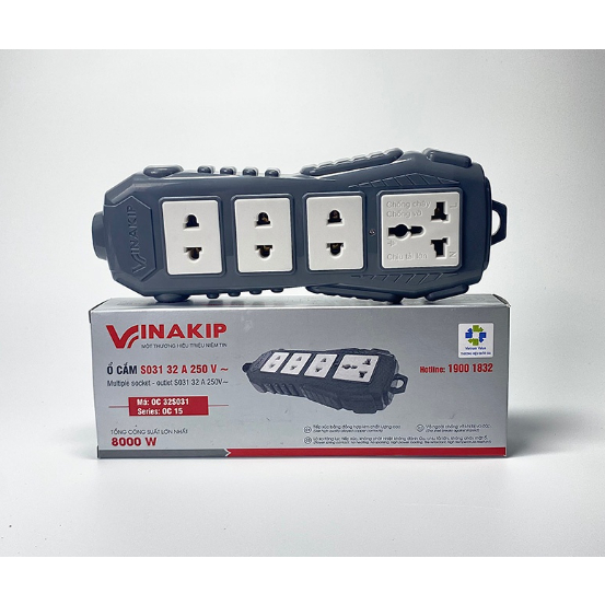 Ổ cắm không dây vinakip siêu chịu tải 8000W- S031 32A 250V