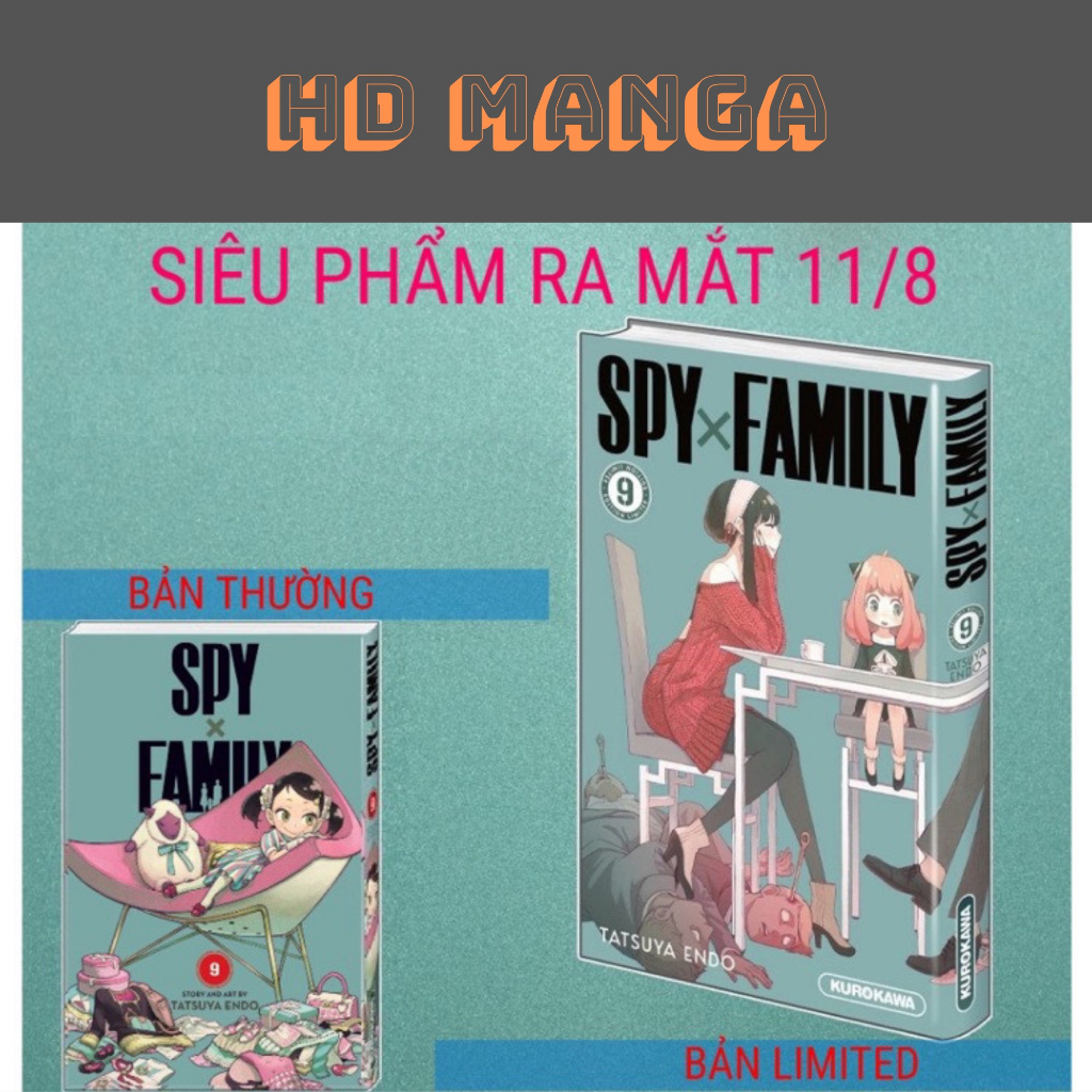 Truyện tranh - Combo: Spy x Family: Gia đình điệp viên (1-7) (1 - 8) (1 - 9) Thường. Tập 9 Litmited