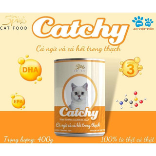🐟🐟  PATE LON CATCHY cho mèo 400G - Pate Mềm Tơi, Vị Ngon Ngất Ngây