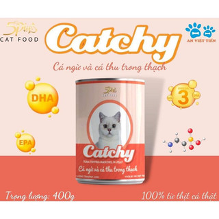 🐟🐟  PATE LON CATCHY cho mèo 400G - Pate Mềm Tơi, Vị Ngon Ngất Ngây