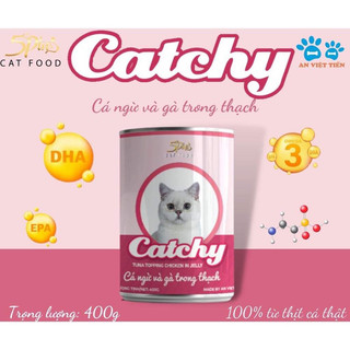 🐟🐟  PATE LON CATCHY cho mèo 400G - Pate Mềm Tơi, Vị Ngon Ngất Ngây
