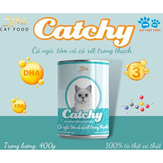 🐟🐟  PATE LON CATCHY cho mèo 400G - Pate Mềm Tơi, Vị Ngon Ngất Ngây