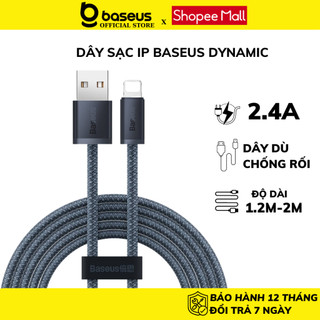 Cáp sạc nhanh baseus dynamic 2.4a usb a to ip dây dù cao cấp 1m 2m chính hãng tiện lợi cho ip8 xmax 11 12 13
