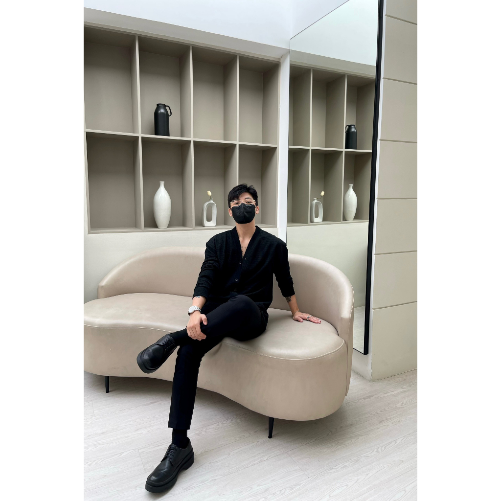 Áo khoác cardigan đen trơn basic unisex