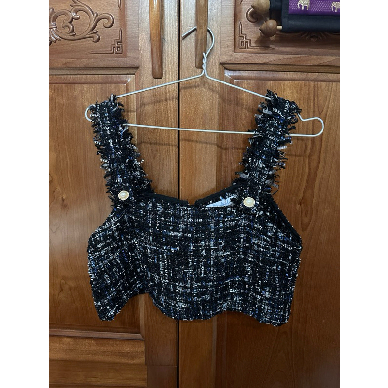 Áo ghile vải tweed bleubird mặc kèm sơ mi hoặc áo thun