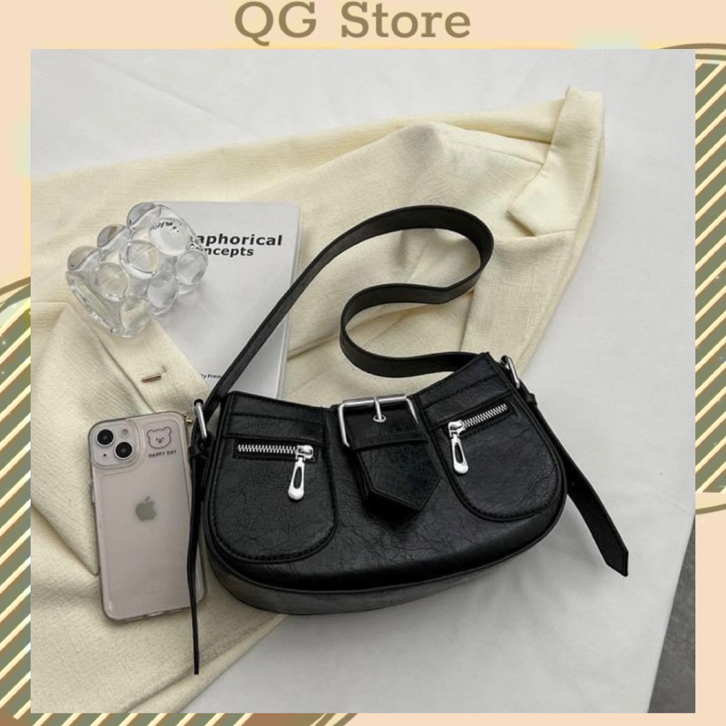 Túi Xách Nữ Túi Kẹp Nách Đeo Vai 1 Dải Da Pu Cao Cấp Phong Cách Hàn Quốc QG Store