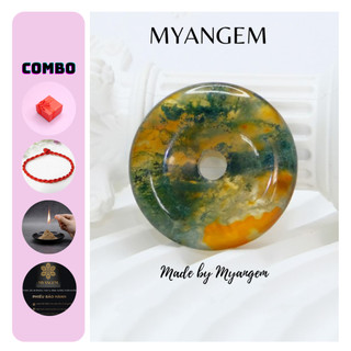 Mặt đồng điếu băng ngọc thuỷ tảo thiên nhiên dùng làm mặt dây chuyền MYANGEM