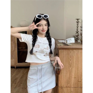 Áo thun babytee cộc tay dáng ngắn hình mèo Aothunhinhmeo955