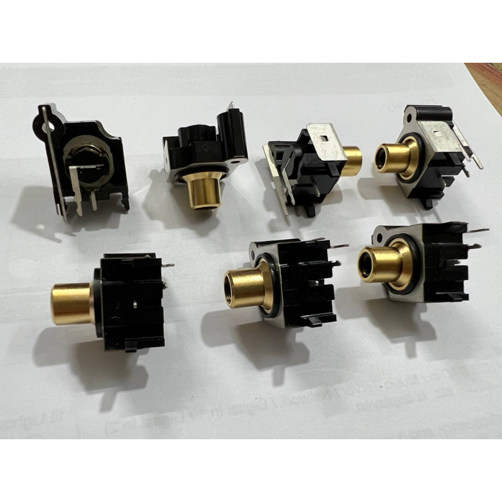 Jack RCA AV đơn 2 chân GND cái hoa sen mạ vàng cho trang bị audio DIY mạch điện tử