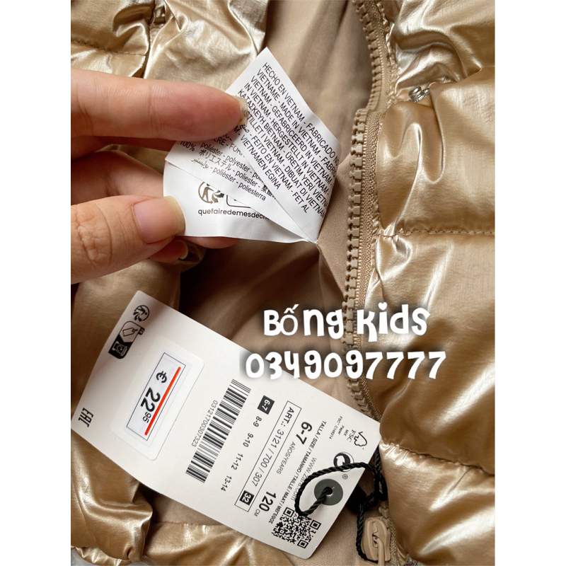 Áo Phao Bé Gái Metallic ZR