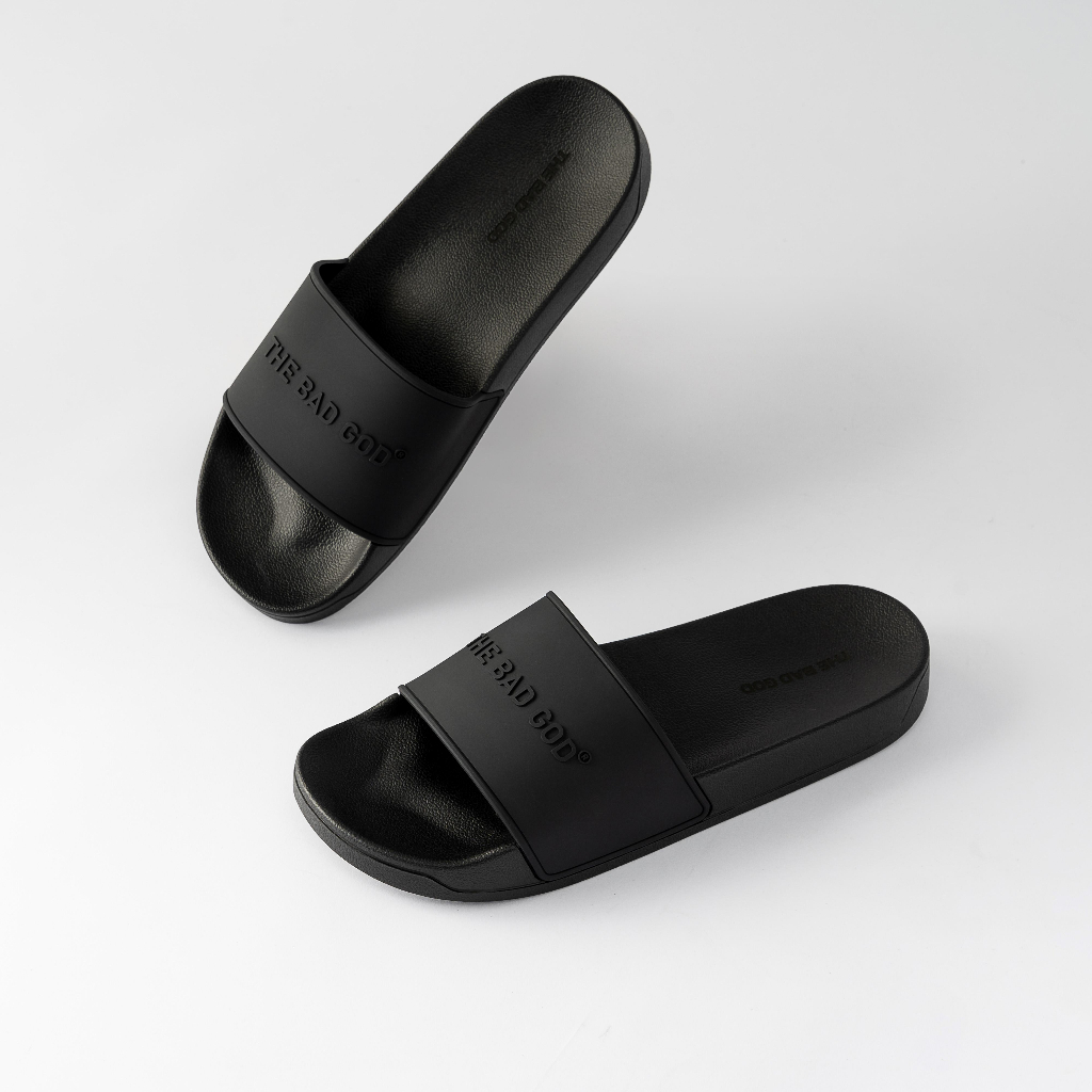 Dép quai ngang slipper The Bad God Basic X01 fullblack fullbox