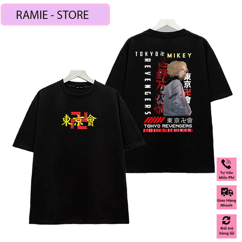 Áo thun Tokyo Revengers, Áo Anime in hình Mikey cực chất, cotton co giãn 4 chiều thoáng mát