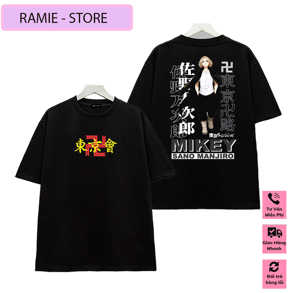 Áo thun Tokyo Revengers, Áo Anime in hình Mikey cực chất, cotton co giãn 4 chiều thoáng mát