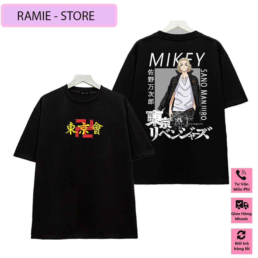 Áo thun Tokyo Revengers, Áo Anime in hình Mikey cực chất, cotton co giãn 4 chiều thoáng mát