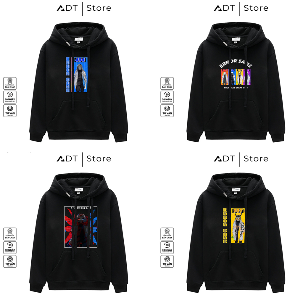 Mẫu Áo Hoodie ADTStore x Sans 404 707 504 Sans - Error Sans - Pháp sư Gangster cực HOT