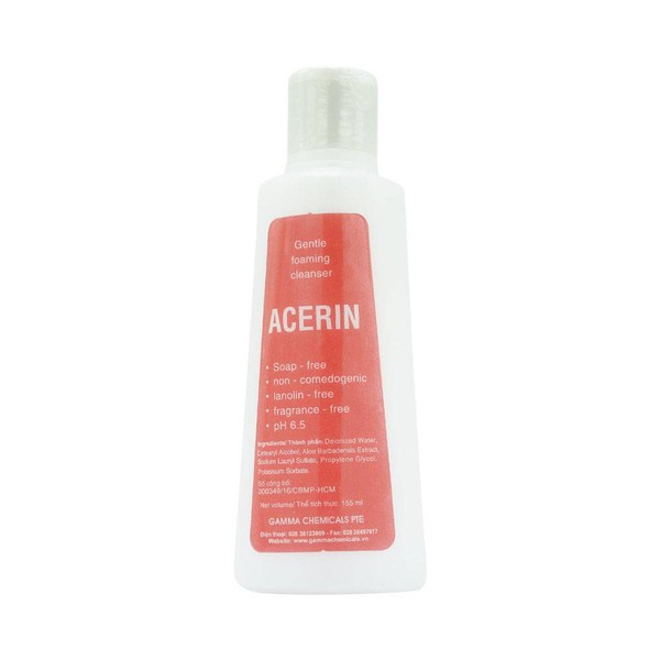Combo giảm mụn Sữa rửa mặt dịu nhẹ cho da mụn Acerin 155ml & Gel Giảm Mụn Trứng Cá Gelacmeigel 15gr - Dr.Lâm Vũ Yến