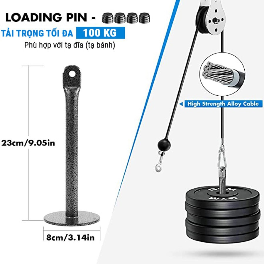 Bộ Dây Cáp Ròng Rọc Tập Gym Tại Nhà  ĐenSport