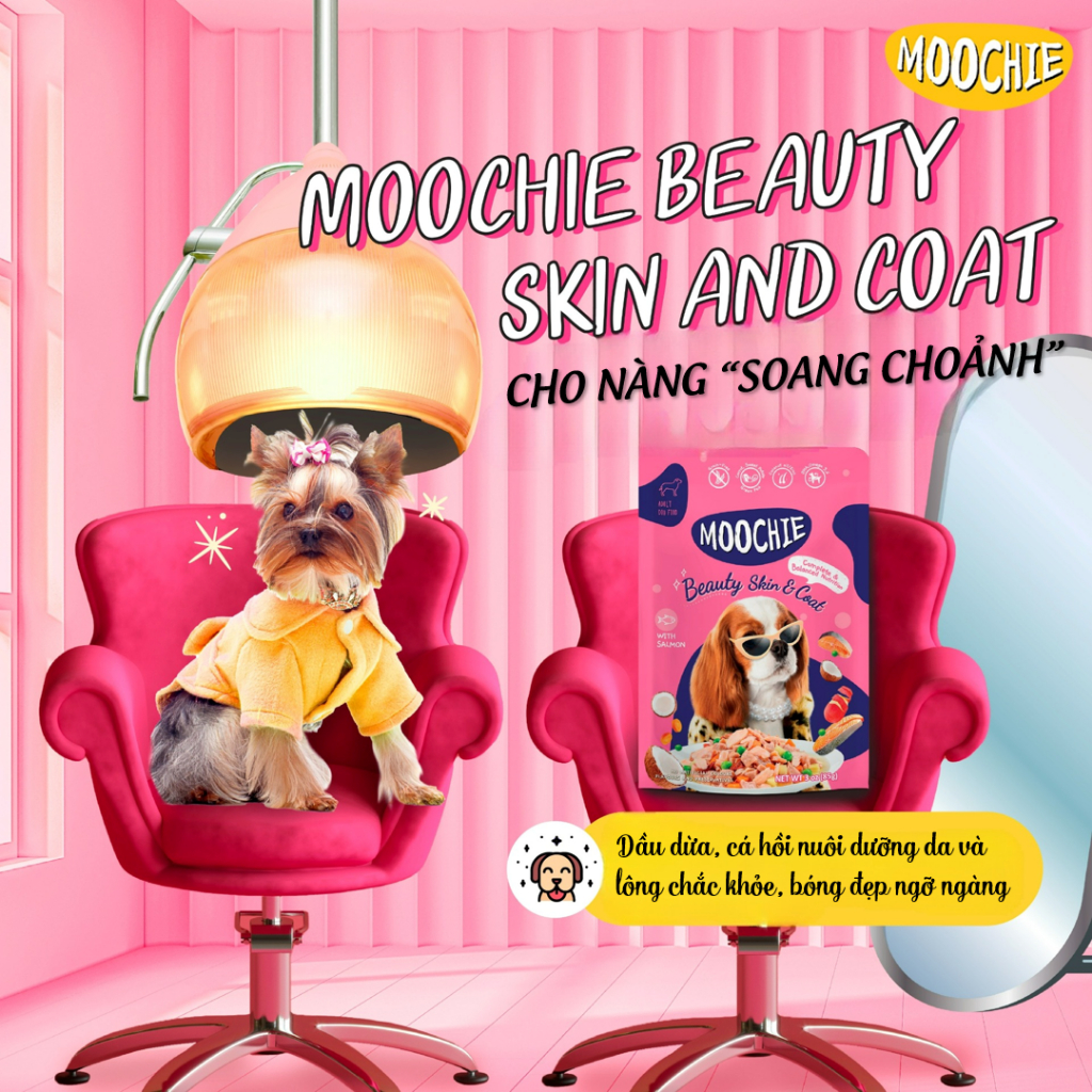Pate Moochie cho chó nhiều vị dạng gói 85g