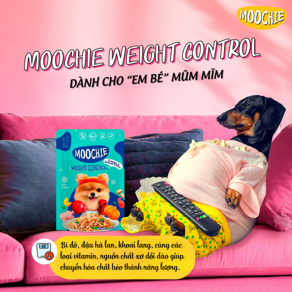 Pate Moochie cho chó nhiều vị dạng gói 85g